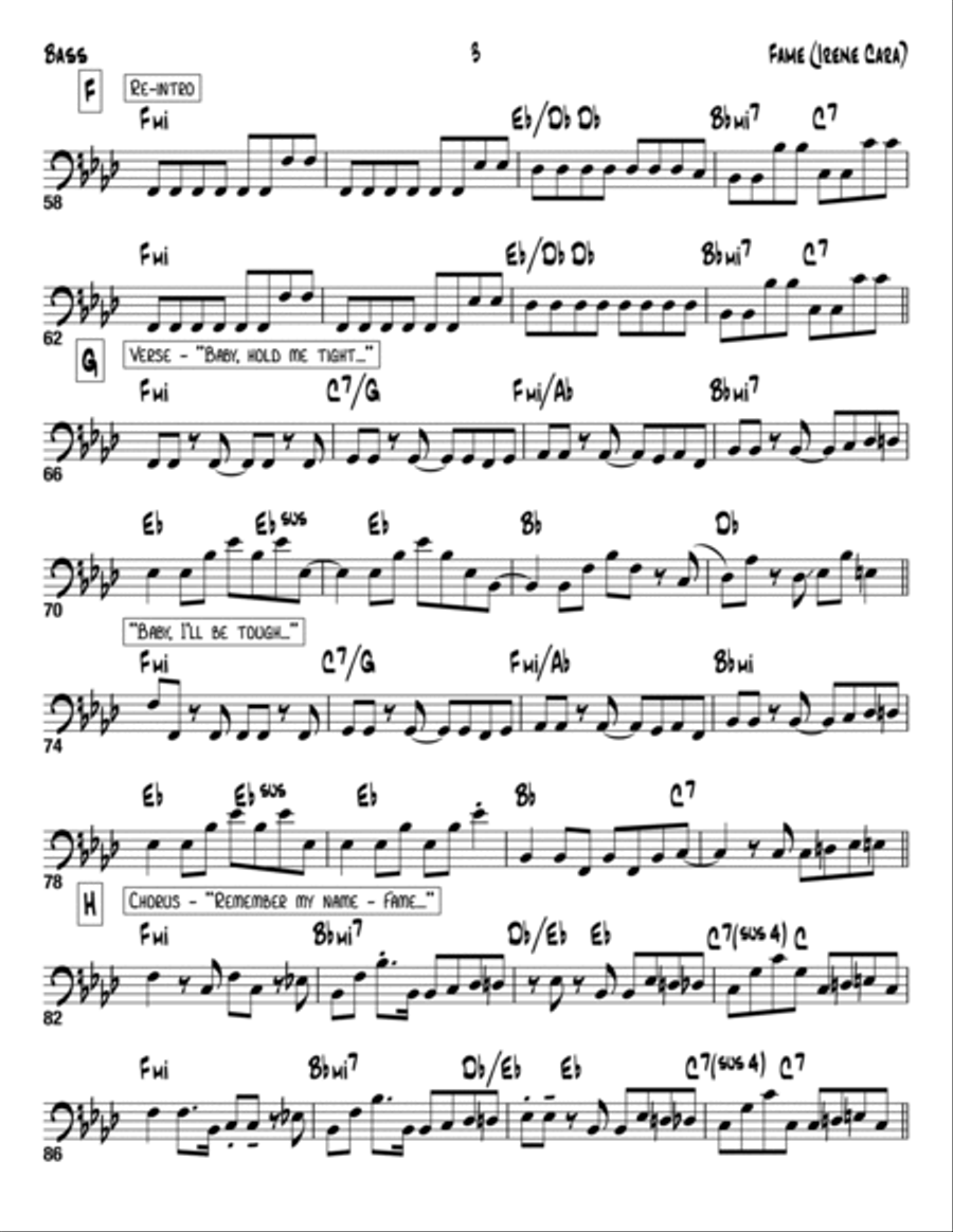 Fame Bass Guitar scores gallery preview page 3
