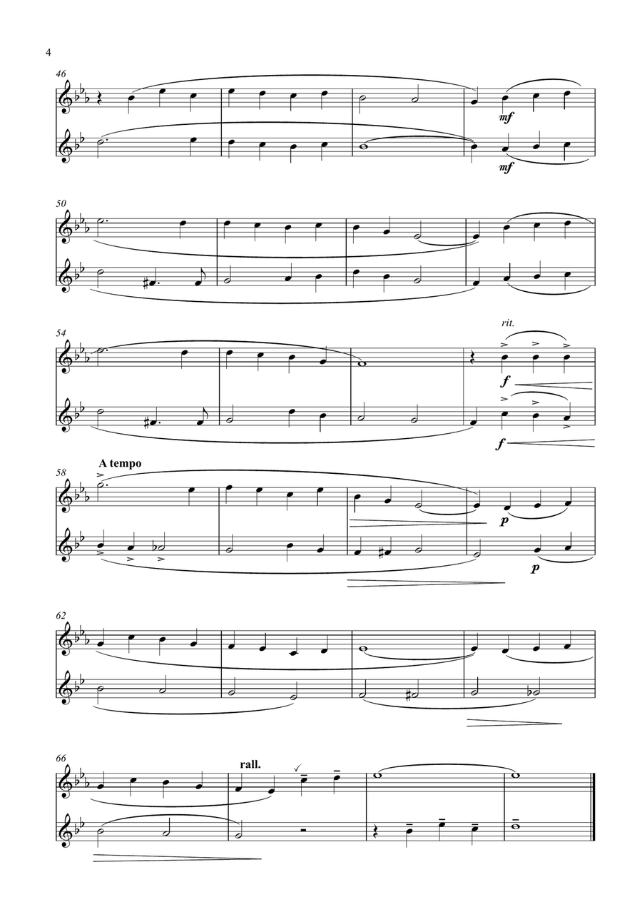 Danny Boy. Duet for Trumpet and Alto Saxophone Saxophone Duet scores gallery preview page 4