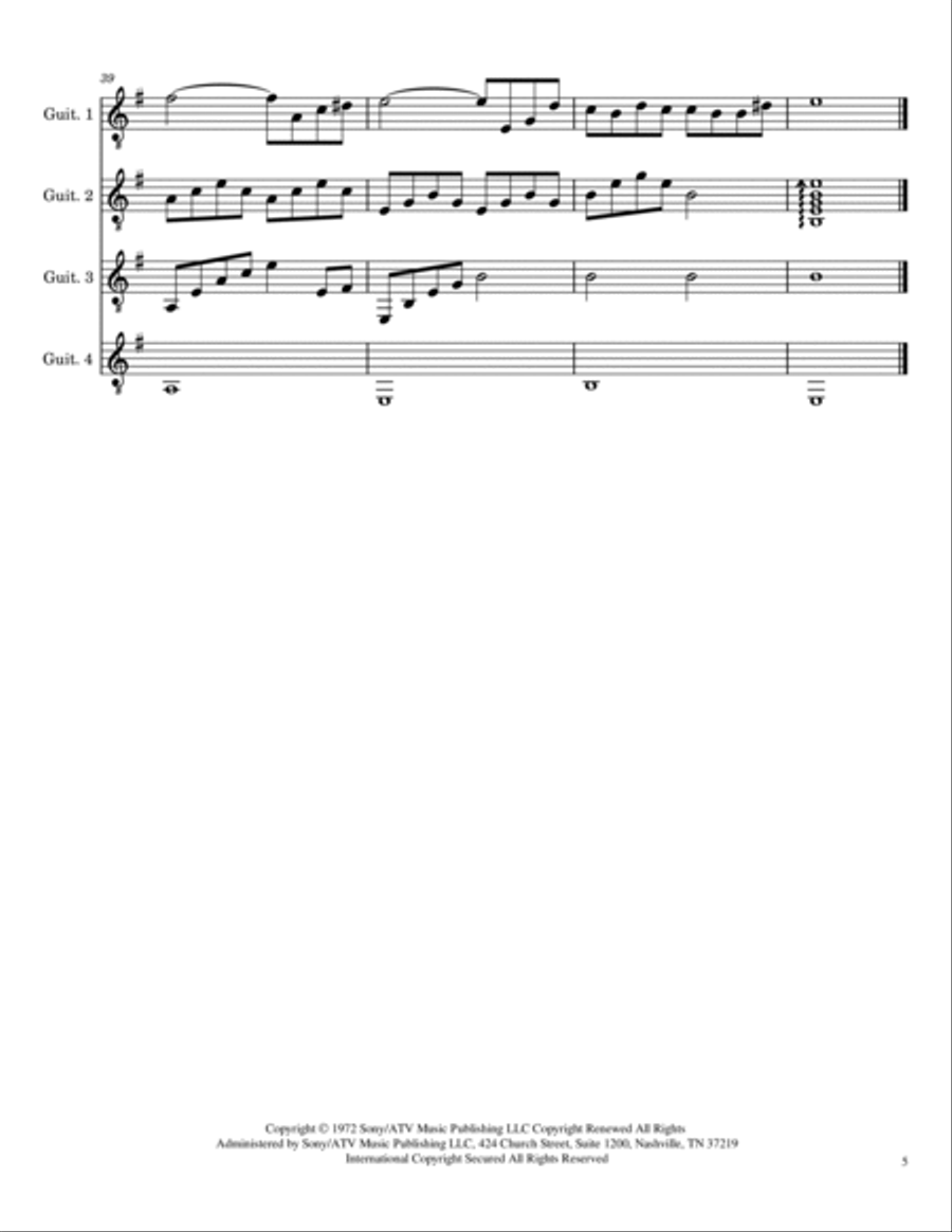 The Godfather (love Theme) Guitar Ensemble scores gallery preview page 5