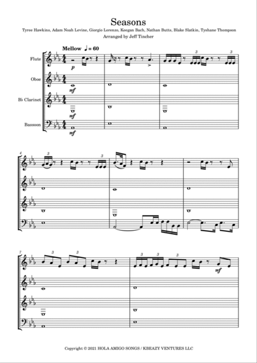 Seasons Seasons Woodwind Quartet scores gallery preview page 2