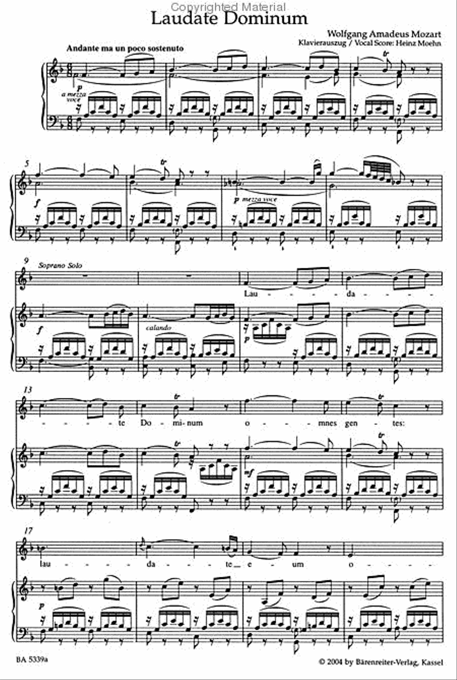 Laudate Dominum K. 339 4-Part scores gallery preview page 3