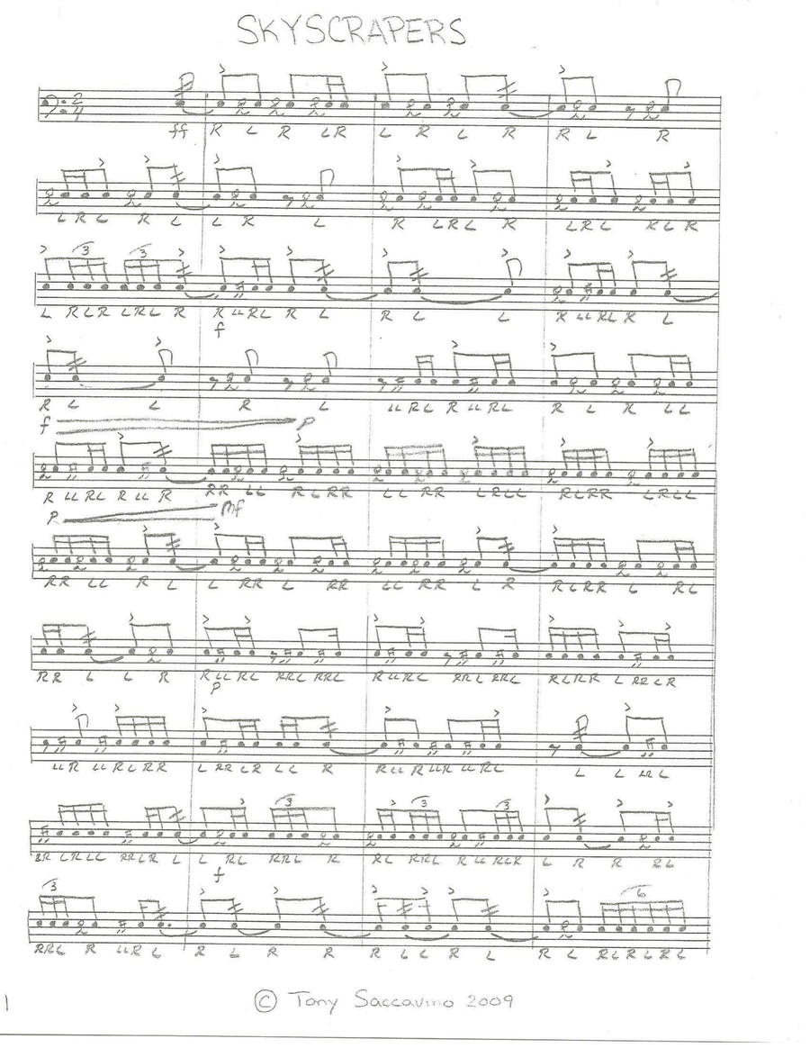 Skyscrapers Marching Band scores gallery preview page 1