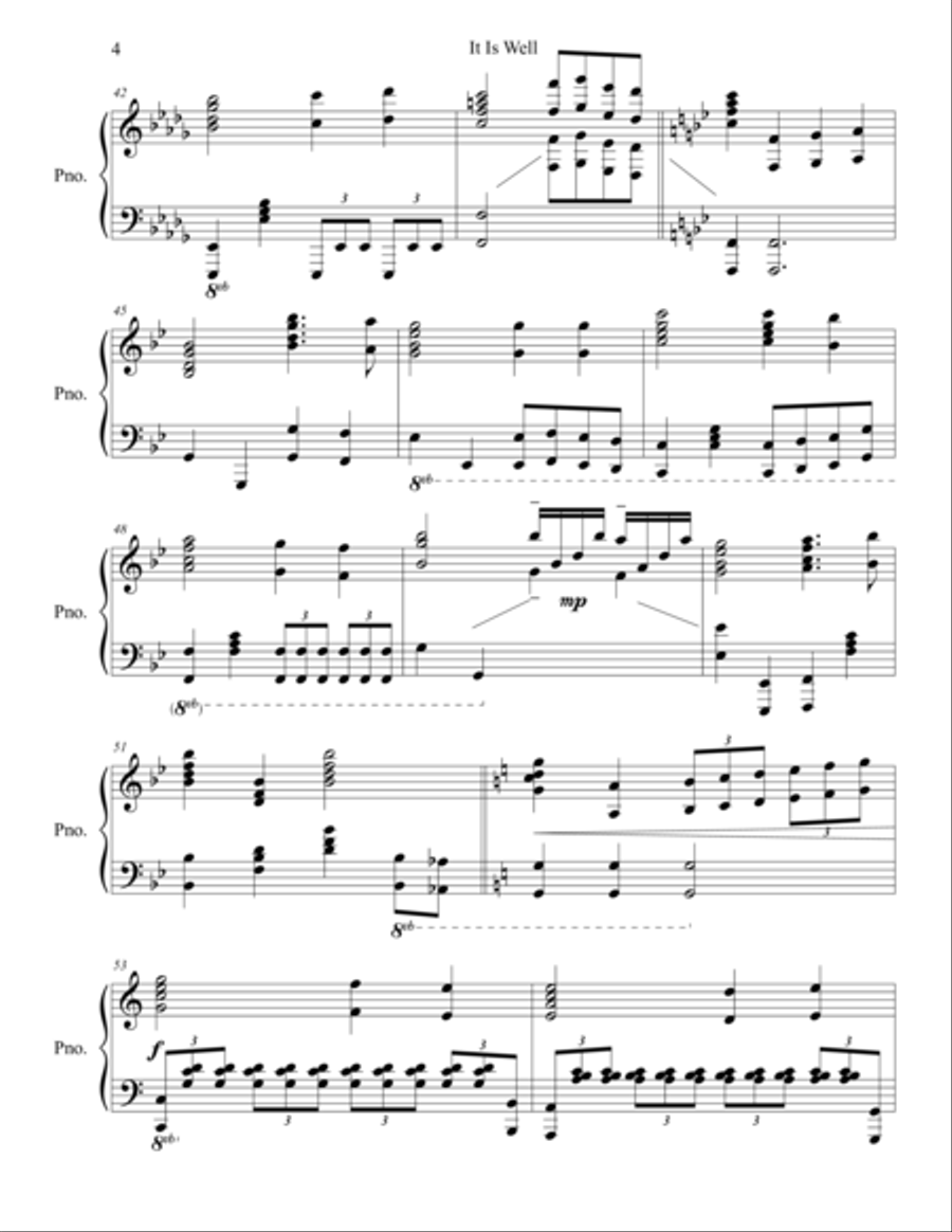 It Is Well Piano Solo scores gallery preview page 4