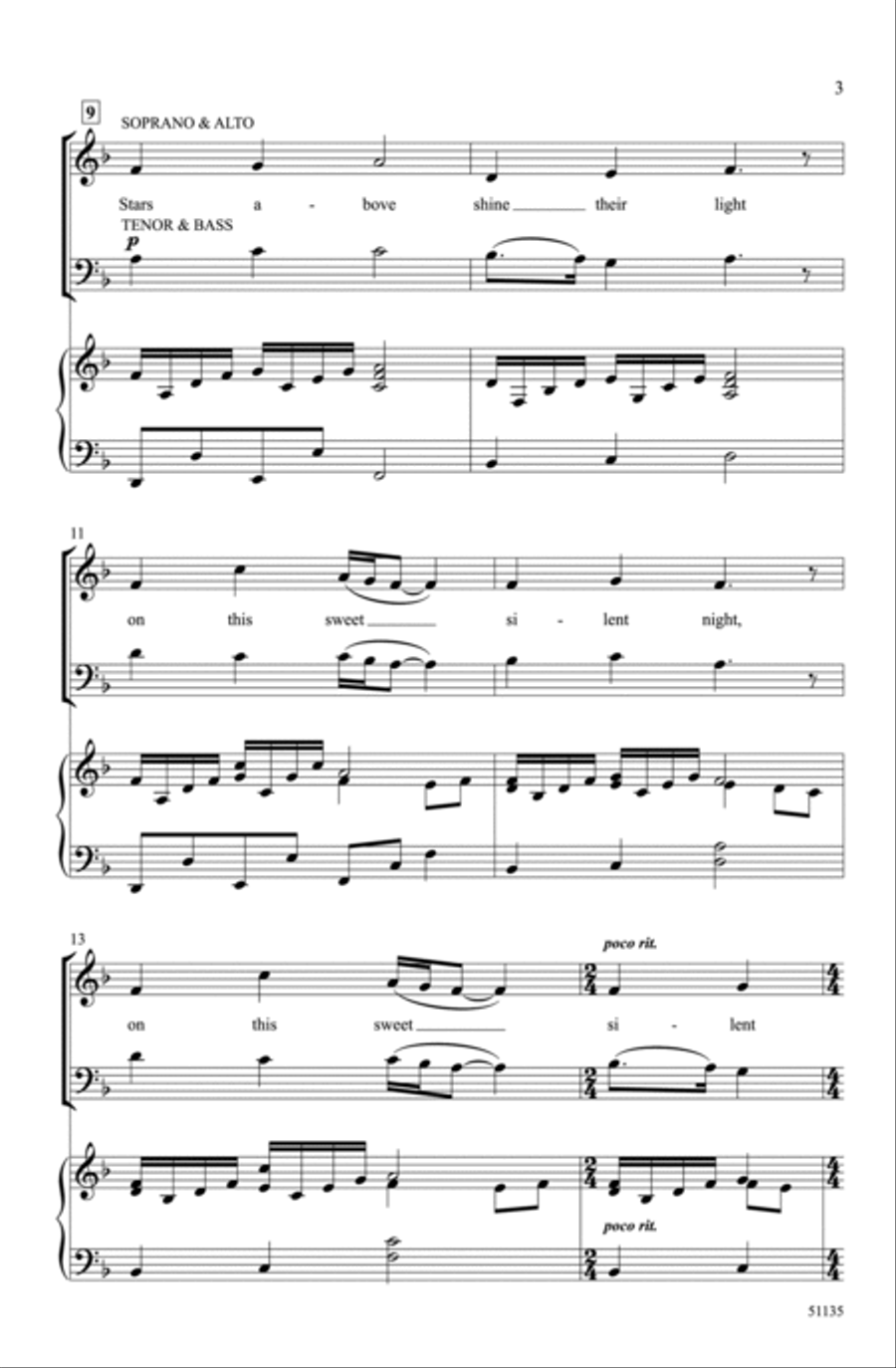 Sweet Silent Night Choir scores gallery preview page 2