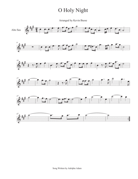 O Holy Night - Alto Sax image number null