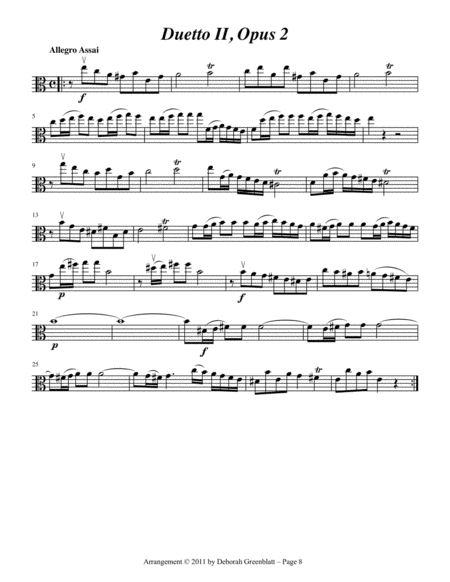 Quantz Duets - Viola A