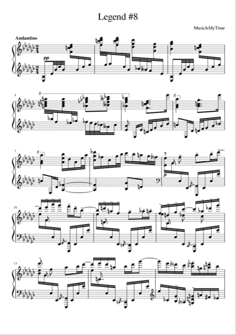 Legend №8 Piano Solo scores gallery preview page 1