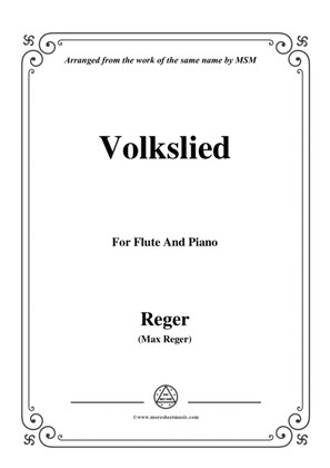 Book cover for Reger-Volkslied,for Flute and Piano