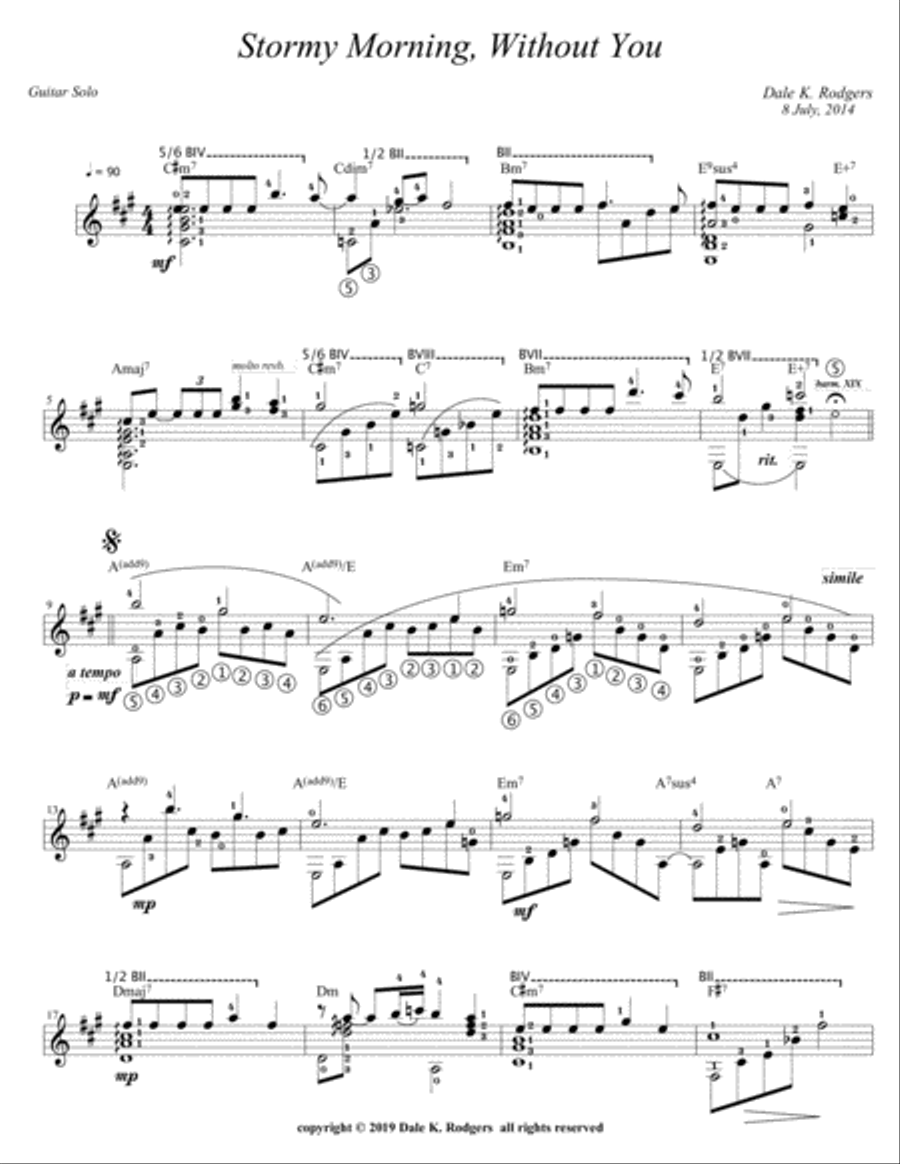 Stormy Morning, Without You Guitar Solo scores gallery preview page 1