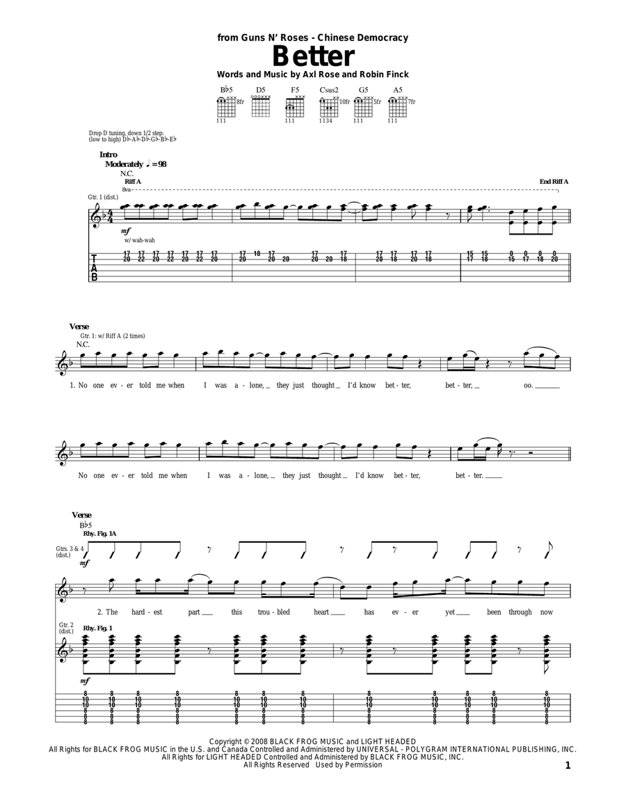 Better Better Acoustic Guitar scores gallery preview page 1