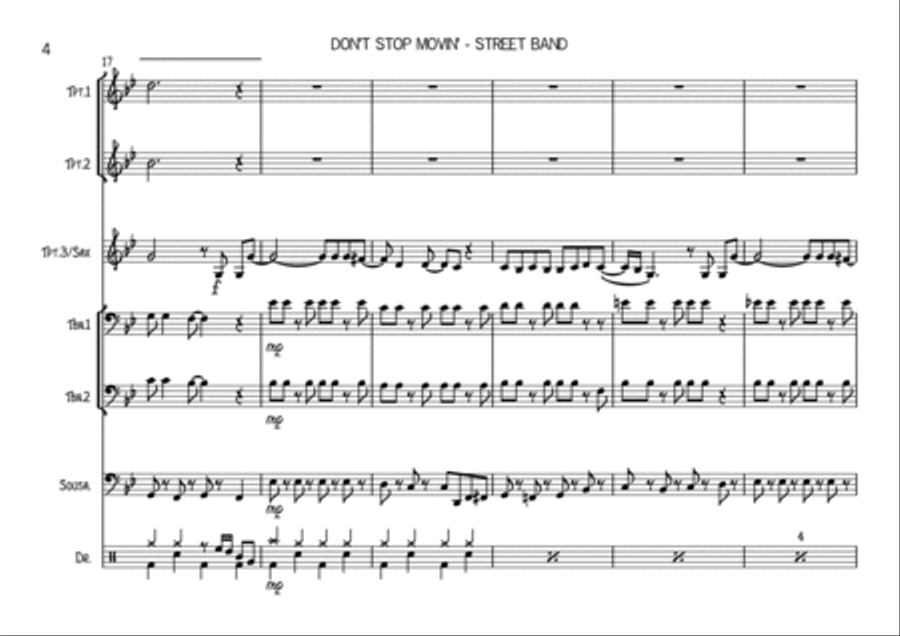 Don't Stop Movin' Brass Ensemble scores gallery preview page 4