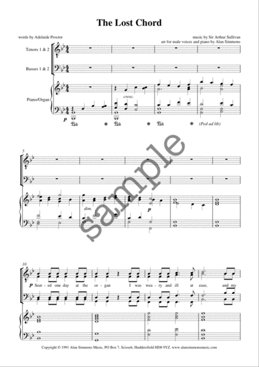 The Lost Chord The Lost Chord TTBB scores gallery preview page 1