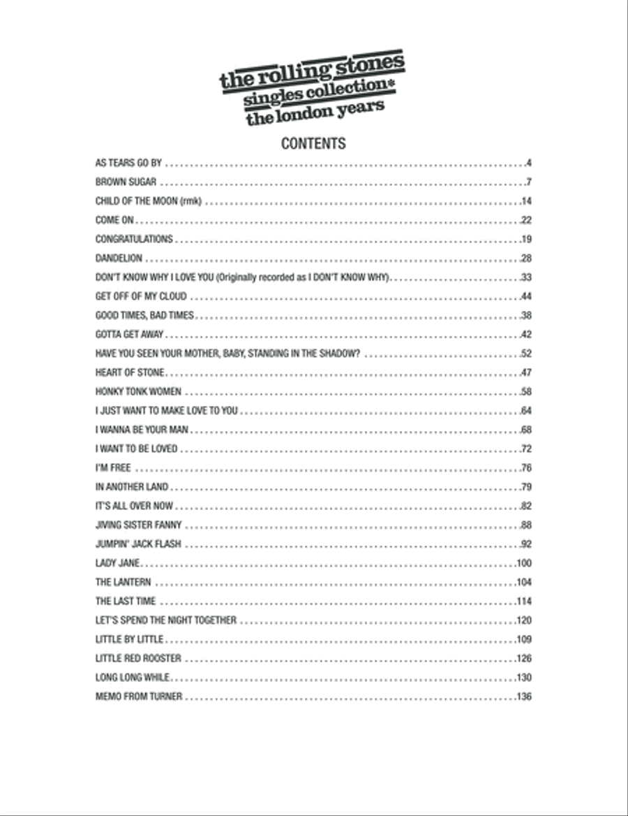 Rolling Stones -- Singles Collection* The London Years Piano, Vocal, Guitar scores gallery preview page 2