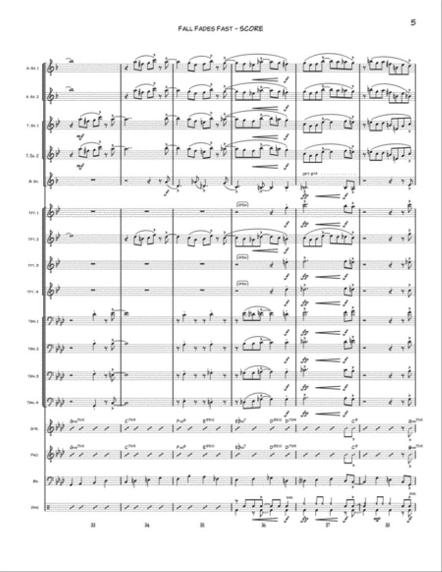 Fall Fades Fast Jazz Ensemble scores gallery preview page 5