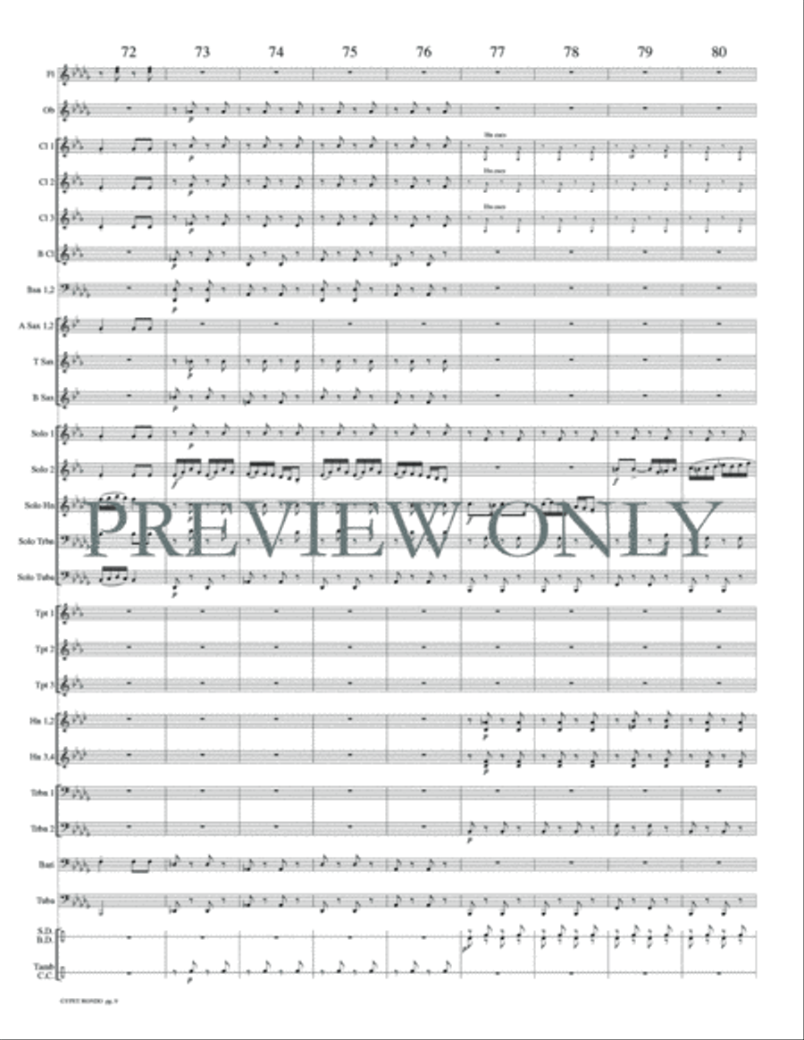 Gypsy Rondo Concert Band scores gallery preview page 12