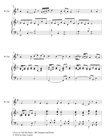 Gary Lanier: 3 BEAUTIFUL HYMNS, Set V (Duets for Bb Trumpet & Piano) image number null