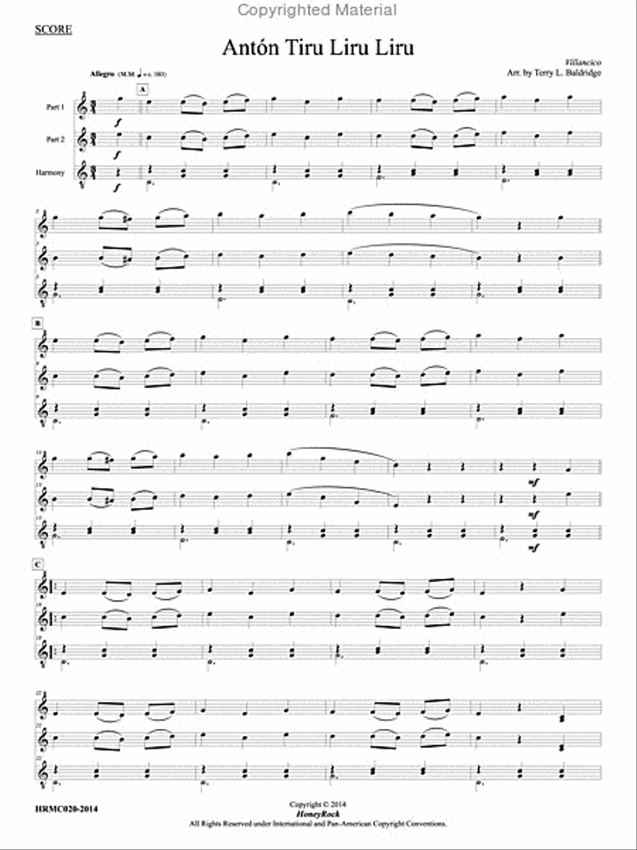Christmas - South of the Border: for 3 players on one marimba Marimba scores gallery preview page 3