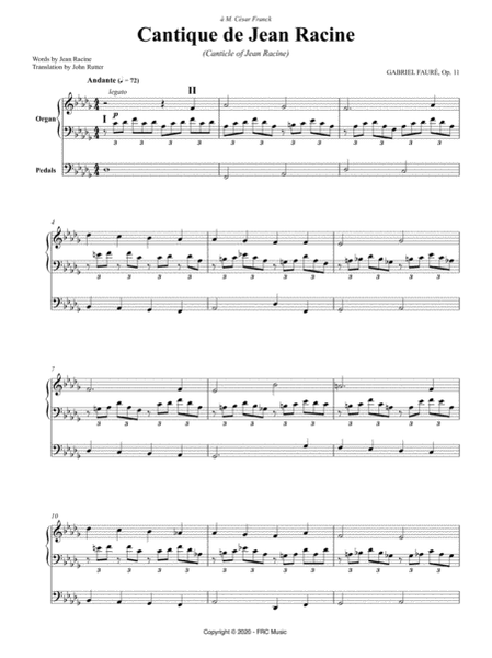 Cantique de Jean Racine (Canticle of Jean Racine) - for SATB Choir and Organ image number null