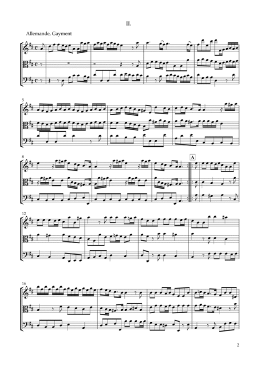 Six Sonatas No.1 for String Trio, Op.7-1 String Trio scores gallery preview page 2
