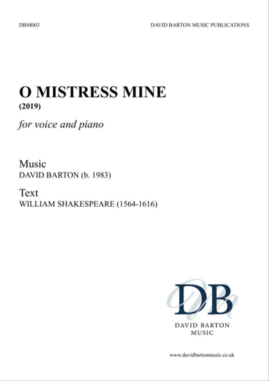 O Mistress Mine Voice scores gallery preview page 1