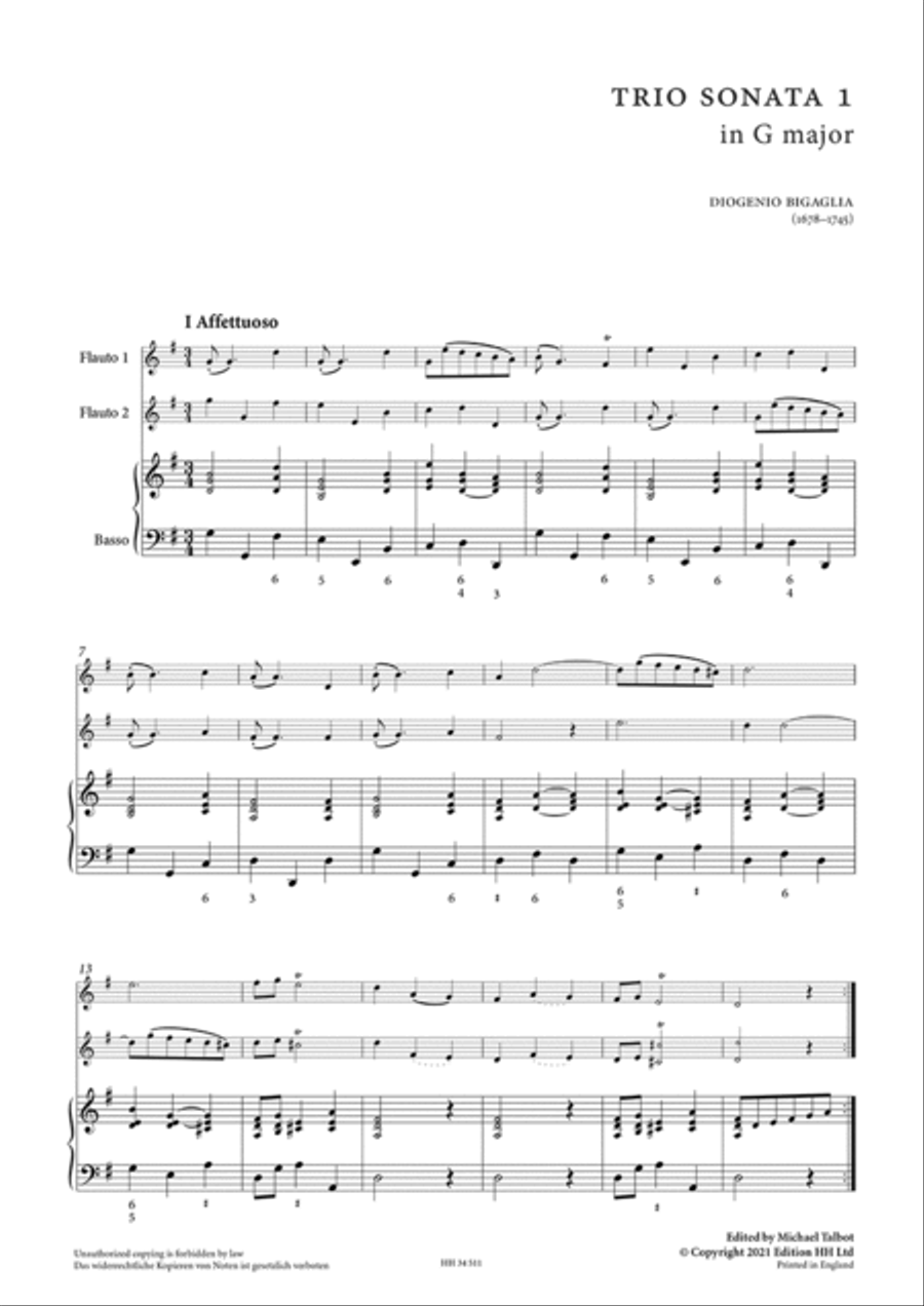 Three Trio Sonatas Flute scores gallery preview page 2