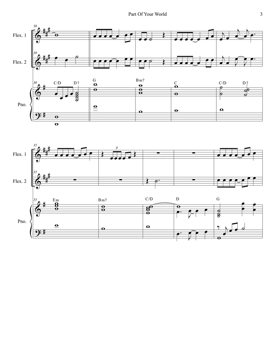 Part Of Your World Small Ensemble scores gallery preview page 3