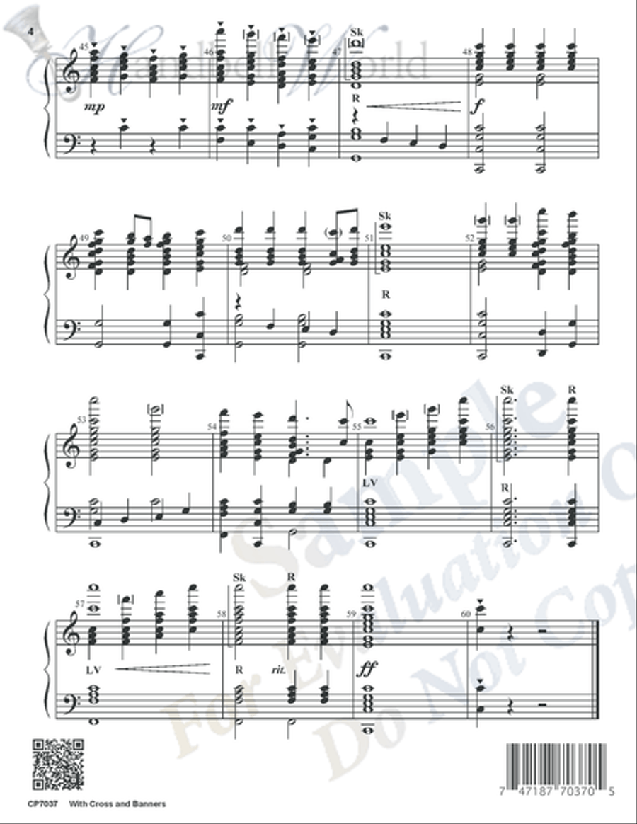 With Cross and Banners 5-Octaves scores gallery preview page 4