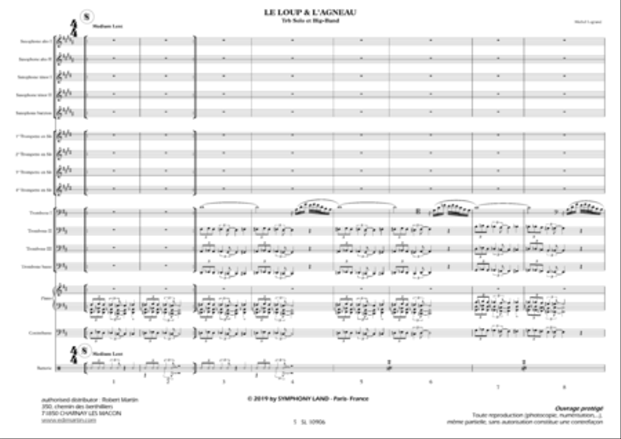 Le loup et l'agneau pour trombone solo et big band Jazz Ensemble scores gallery preview page 2