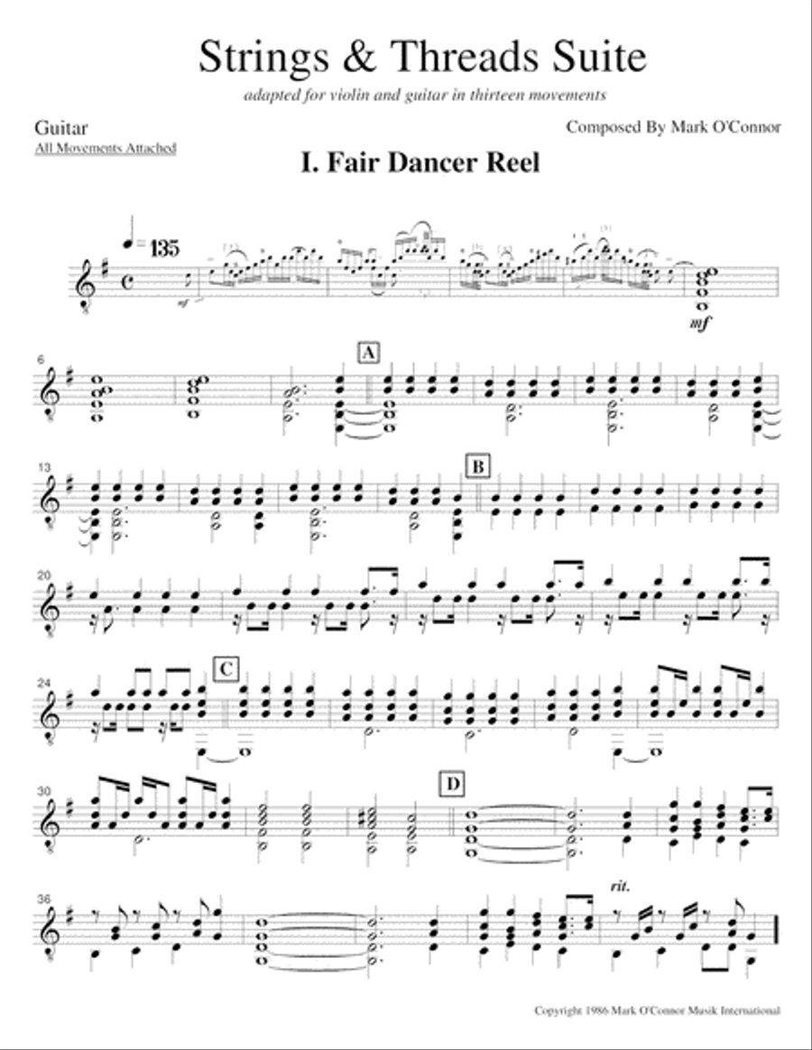 Strings & Threads Suite (guitar part - adapted for violin and guitar) String Duet scores gallery preview page 4