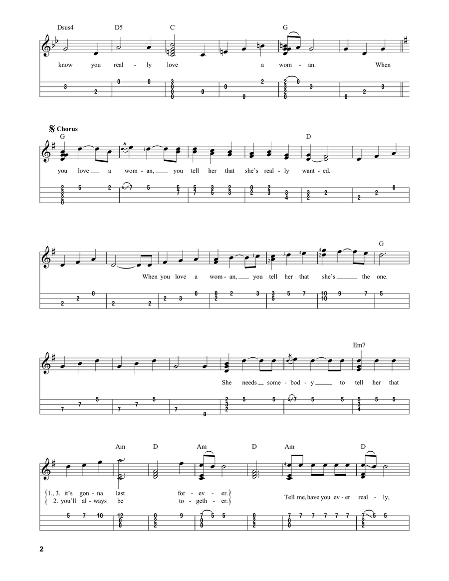 Have You Ever Really Loved A Woman? Ukulele scores gallery preview page 2