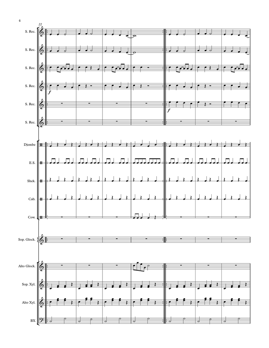 Banuwa (For Orff Ensemble) Banuwa (For Orff Ensemble) Large Ensemble scores gallery preview page 4