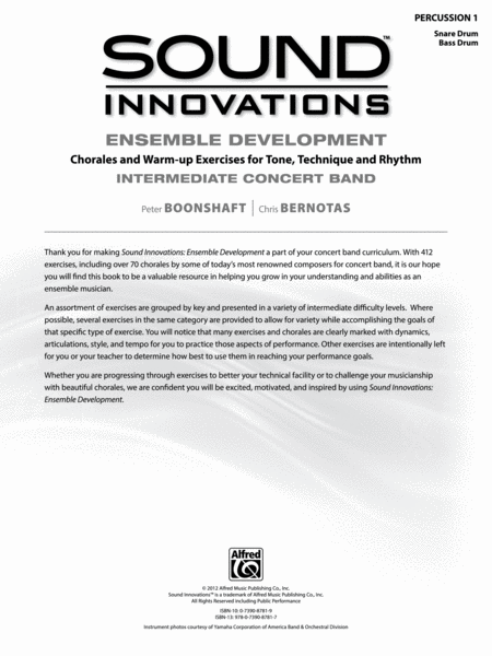 Sound Innovations for Concert Band -- Ensemble Development for Intermediate Concert Band
