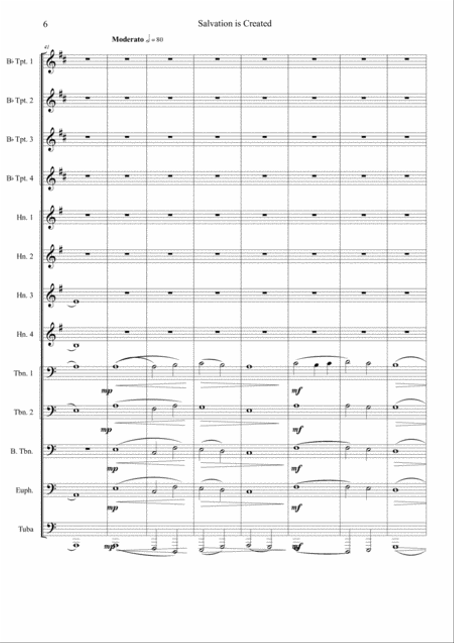 Salvation is Created Brass Ensemble scores gallery preview page 6