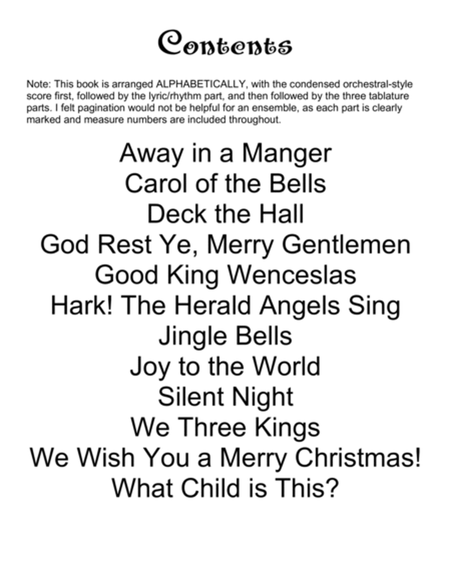 Christmas Carols for Ukulele Orchestra: 12 Classic Carols for Three or More Ukuleles image number null