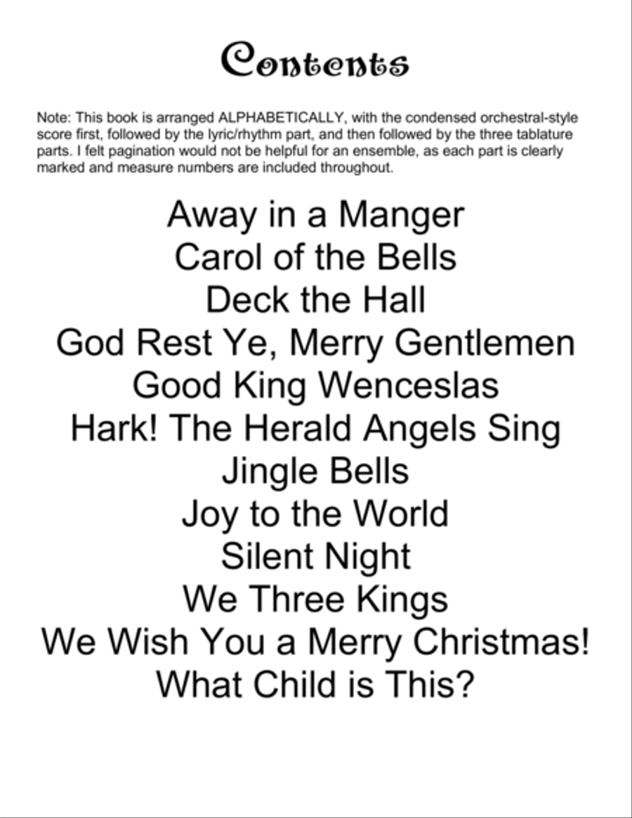 Christmas Carols for Ukulele Orchestra: 12 Classic Carols for Three or More Ukuleles image number null