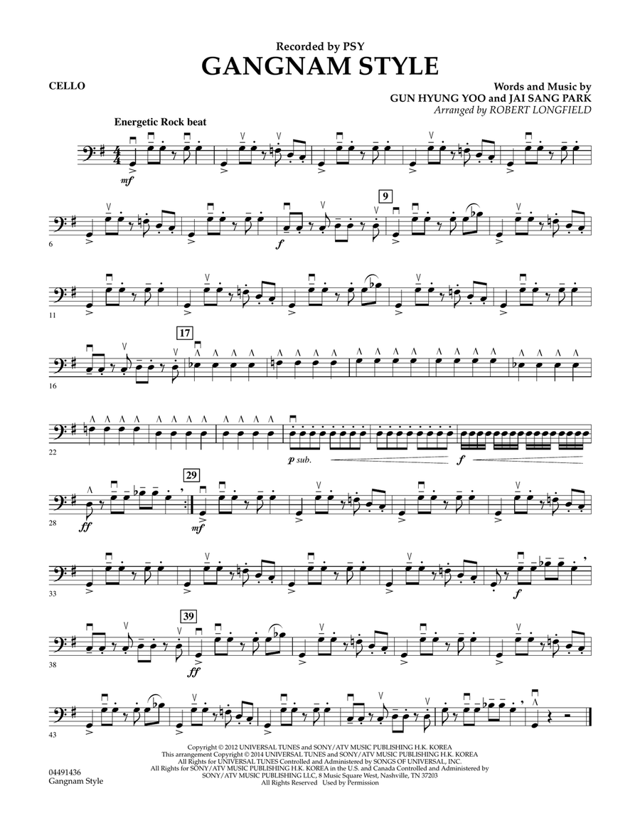 Gangnam Style - Cello Orchestra scores gallery preview page 1