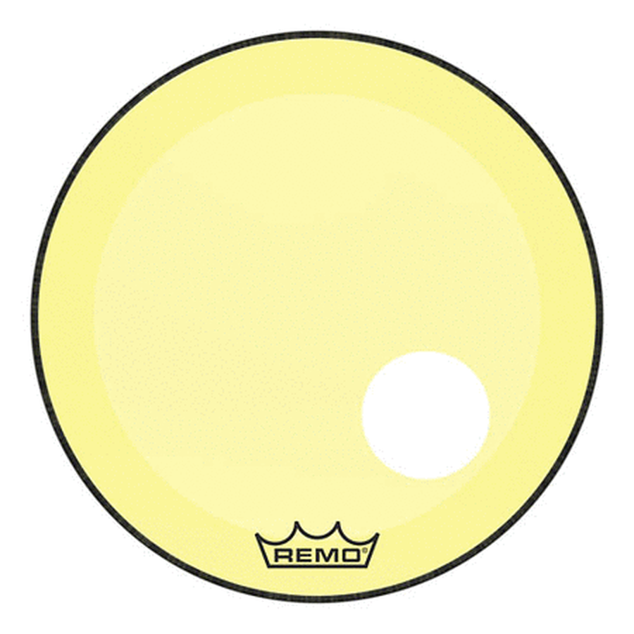 Bass, Powerstroke 3, Colortone, 22“ Diameter, Yellow, 5” Offset Hole