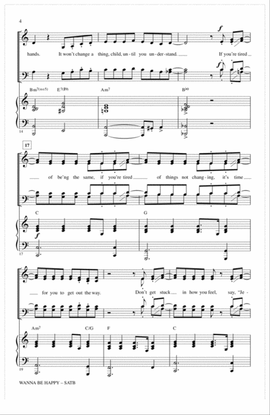 Wanna Be Happy? Wanna Be Happy? 4-Part scores gallery preview page 3