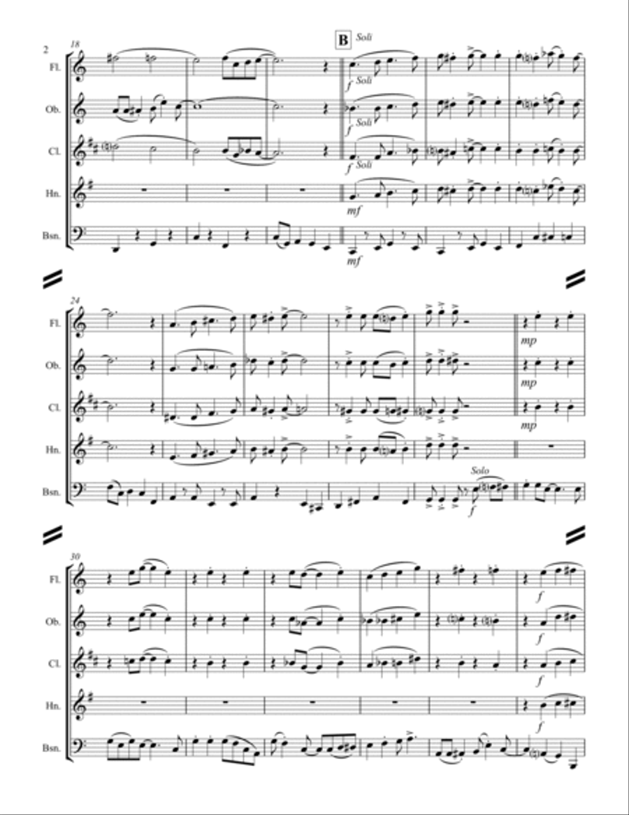 I Want A Little Girl Woodwind Quintet scores gallery preview page 3