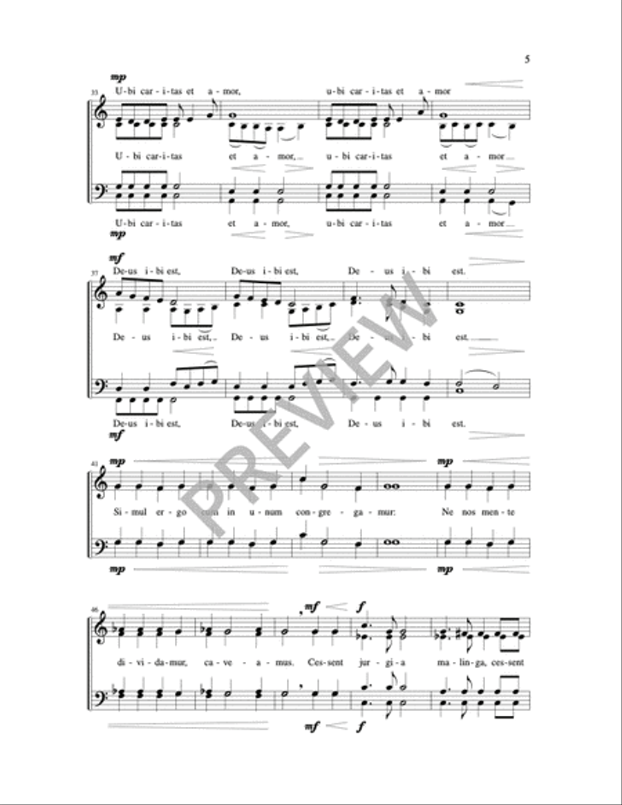 Ubi caritas 4-Part scores gallery preview page 4