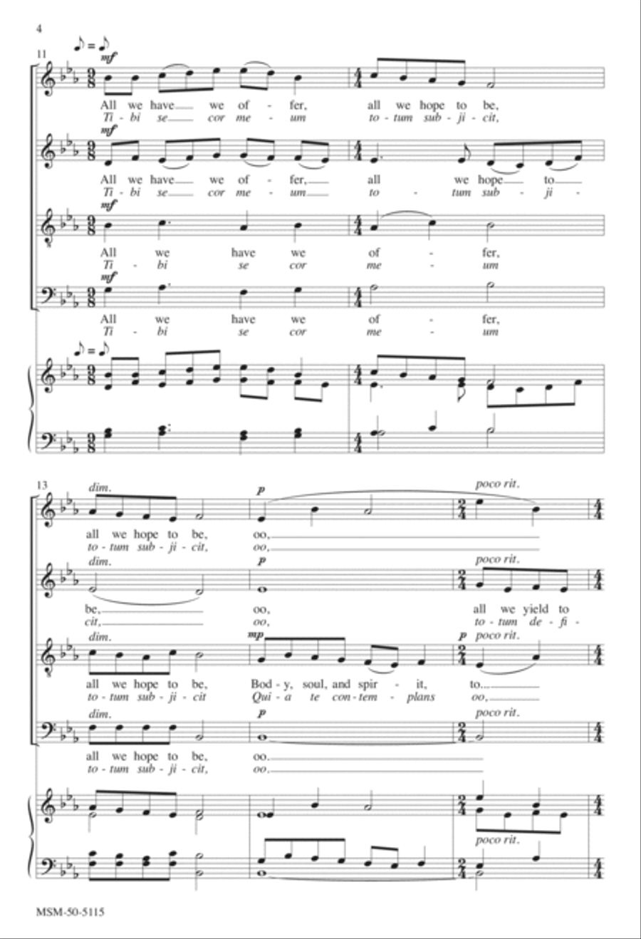 O Savior, Blessed Savior (Adoro te devote) 4-Part scores gallery preview page 4