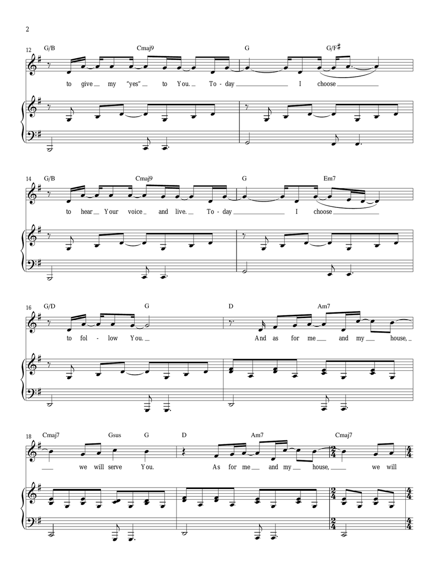 Today (As For Me And My House) Piano, Vocal scores gallery preview page 2