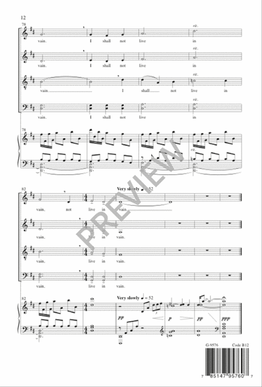 I Shall Not Live in Vain 4-Part scores gallery preview page 13