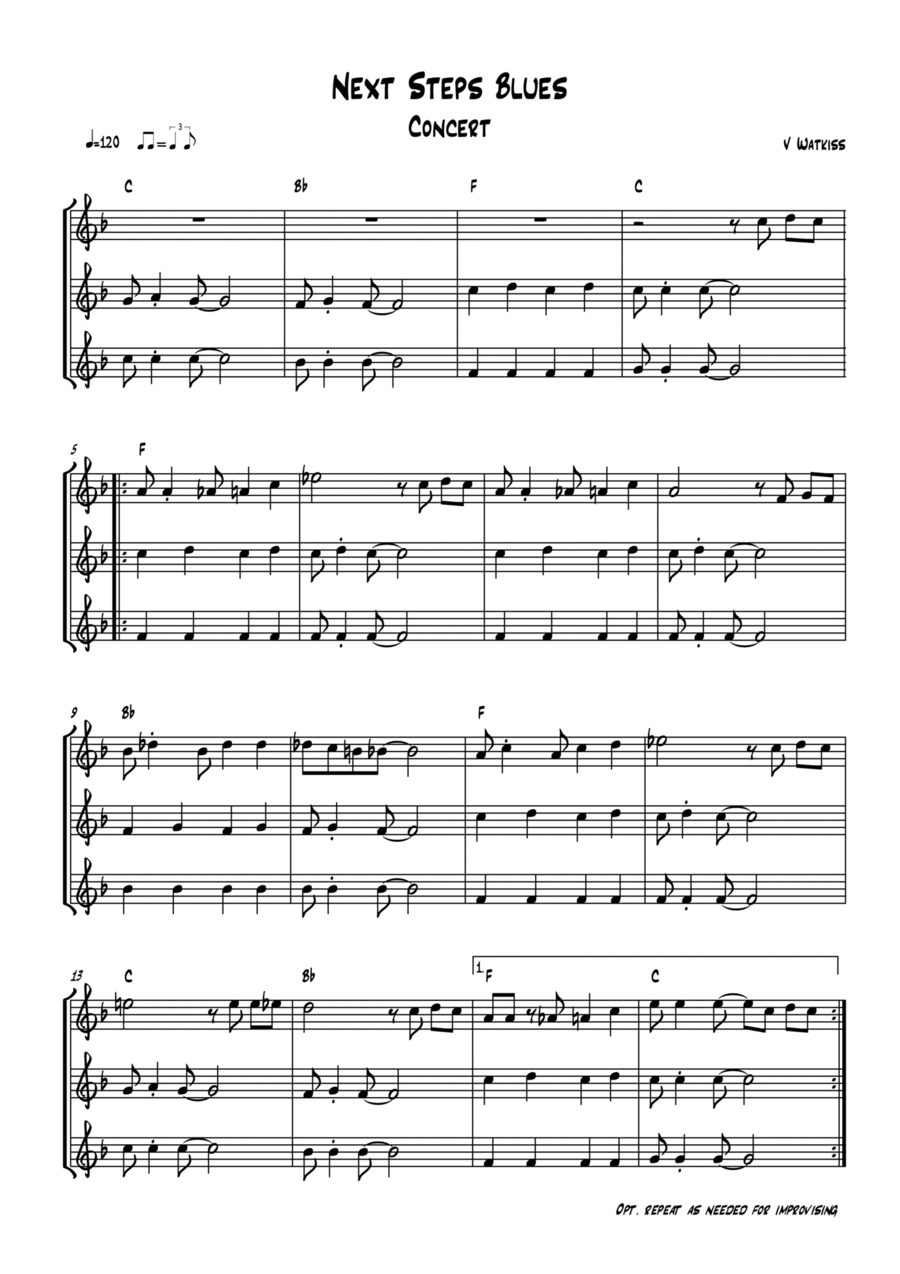 Next Step Blues Concert Small Ensemble scores gallery preview page 1