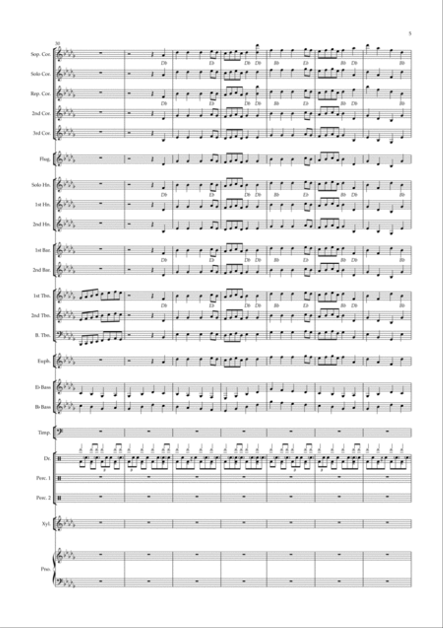 Variations in Db Brass Band scores gallery preview page 5