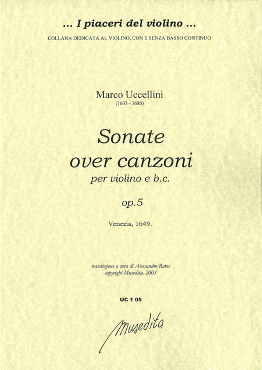 Sonate over Canzoni op.5 (Venezia, 1649) Violin scores gallery preview page 1