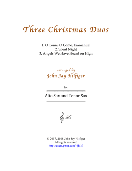 Three Christmas Duos for Alto Sax and Tenor Sax image number null