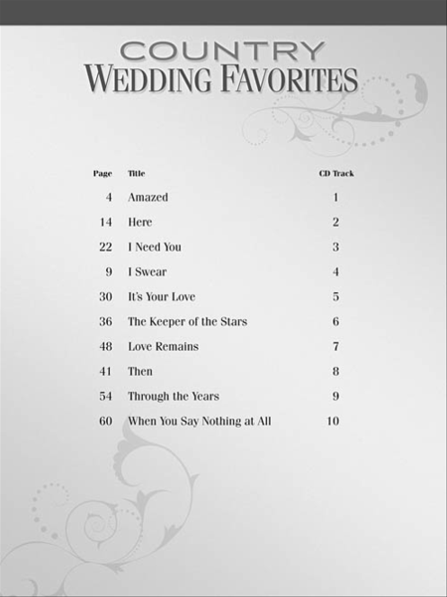 Country Wedding Favorites Piano, Vocal, Guitar scores gallery preview page 2