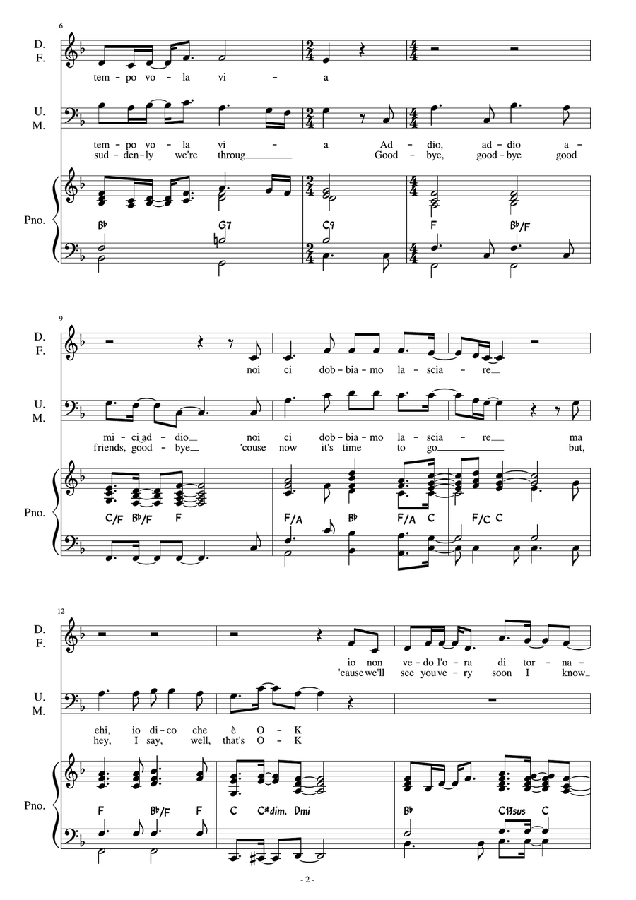 Goodbye Song (Canzone dell'arrivederci) 2-Part scores gallery preview page 3