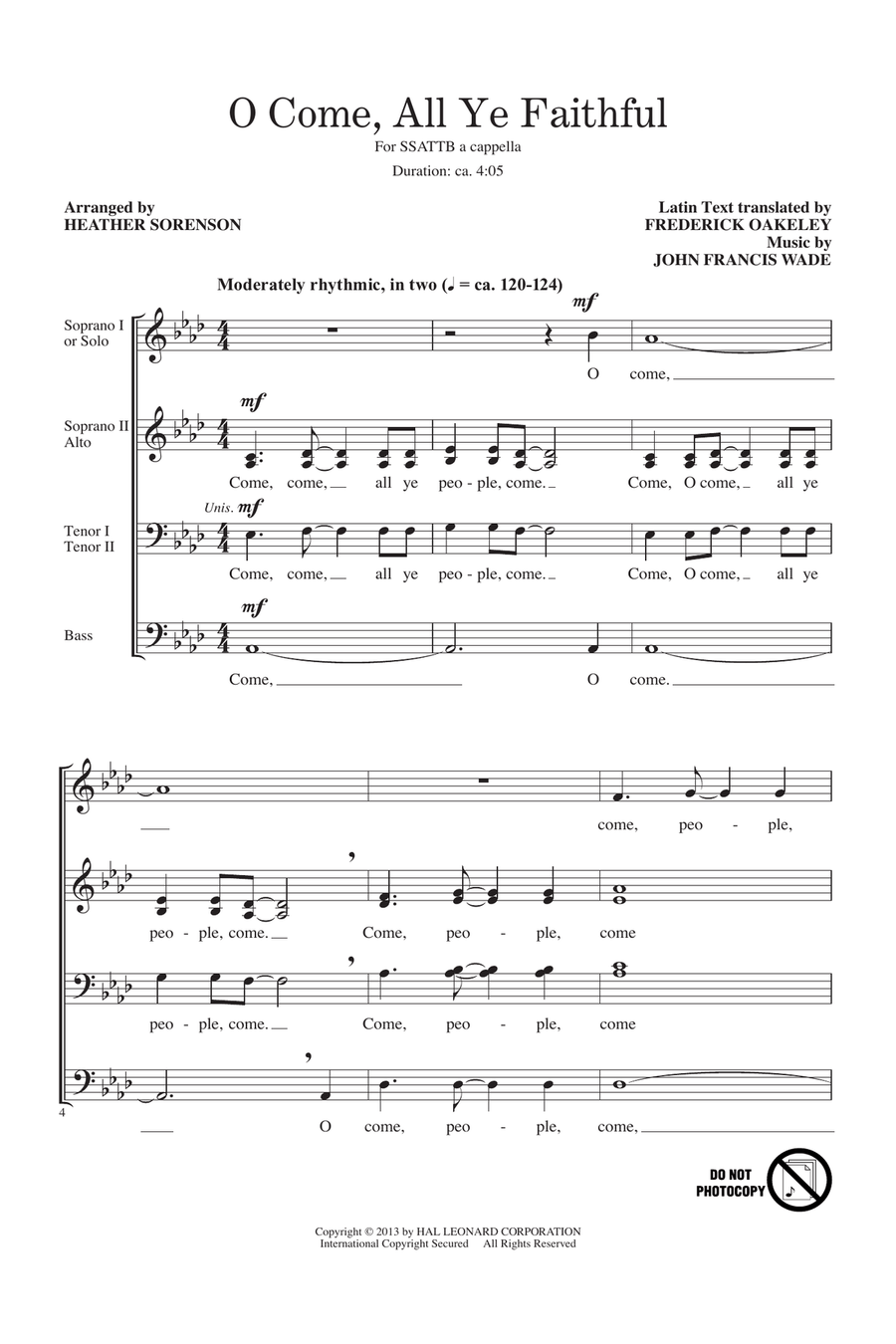 O Come, All Ye Faithful O Come, All Ye Faithful 4-Part scores gallery preview page 1